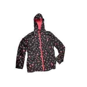 Missomo Supply Company S. Pink floral jacket w/black background.